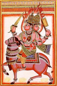 Historical depiction of Agni, Vedic God of Fire deity