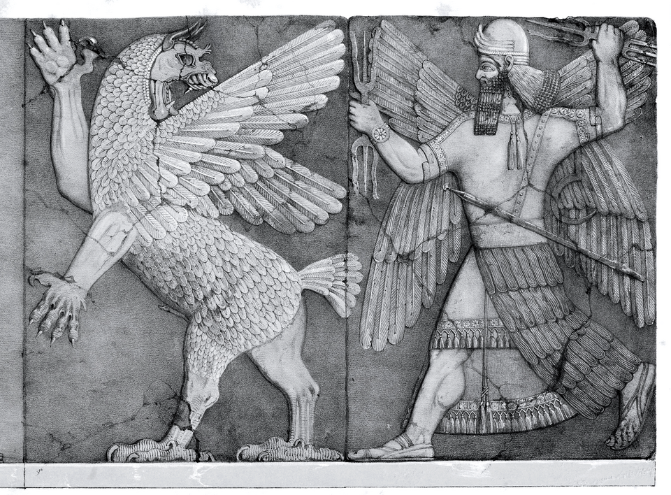 Historical depiction of Anzu, Mesopotamian Storm Bird deity