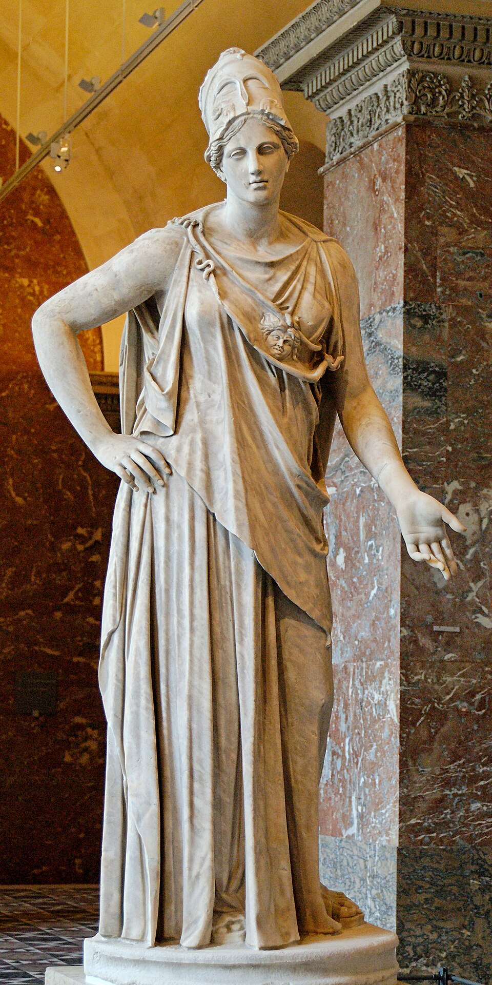 Historical depiction of Athena, Greek Goddess of Wisdom and War deity