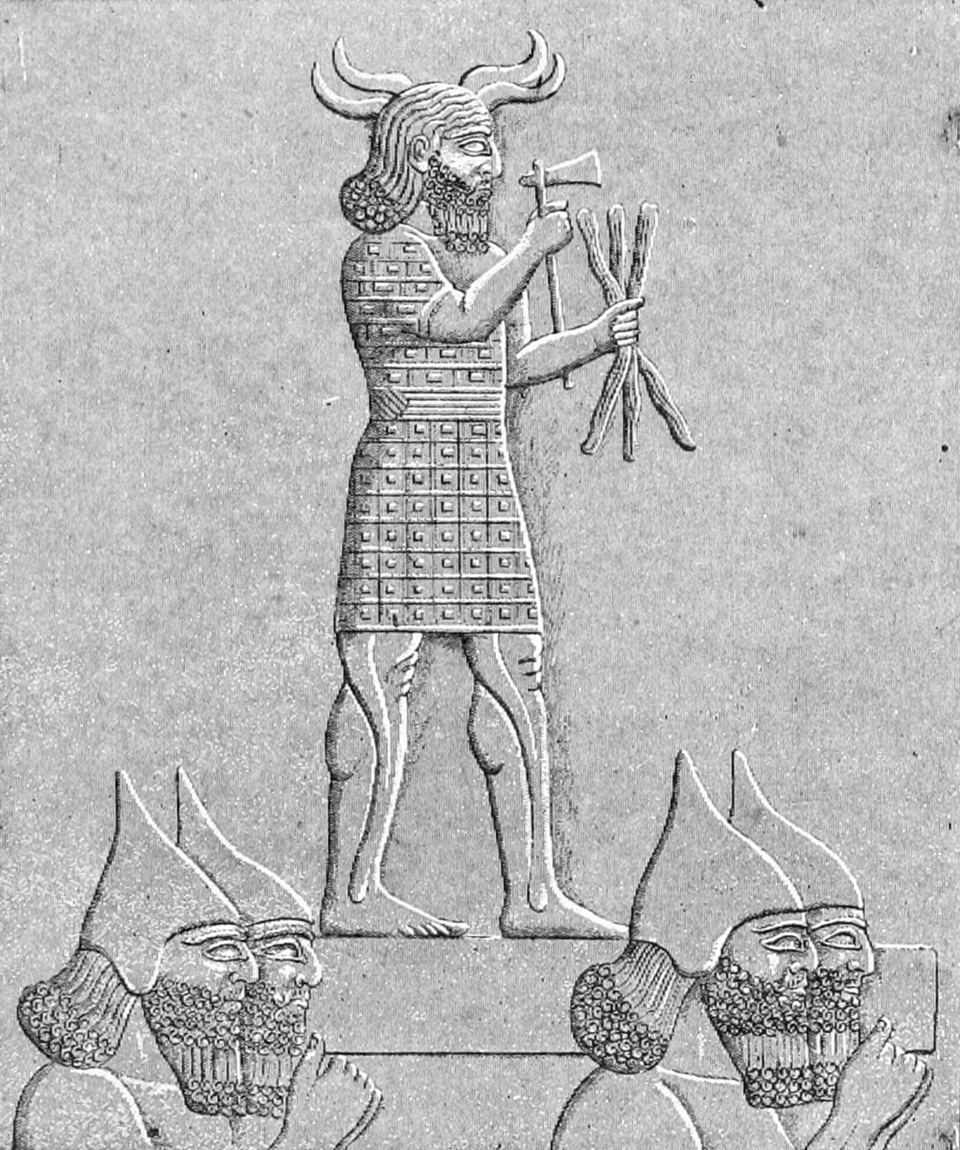 Historical depiction of Baal Hadad, Canaanite Storm God deity