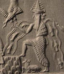 Historical depiction of Enki, Mesopotamian Lord of the Sweet Waters deity