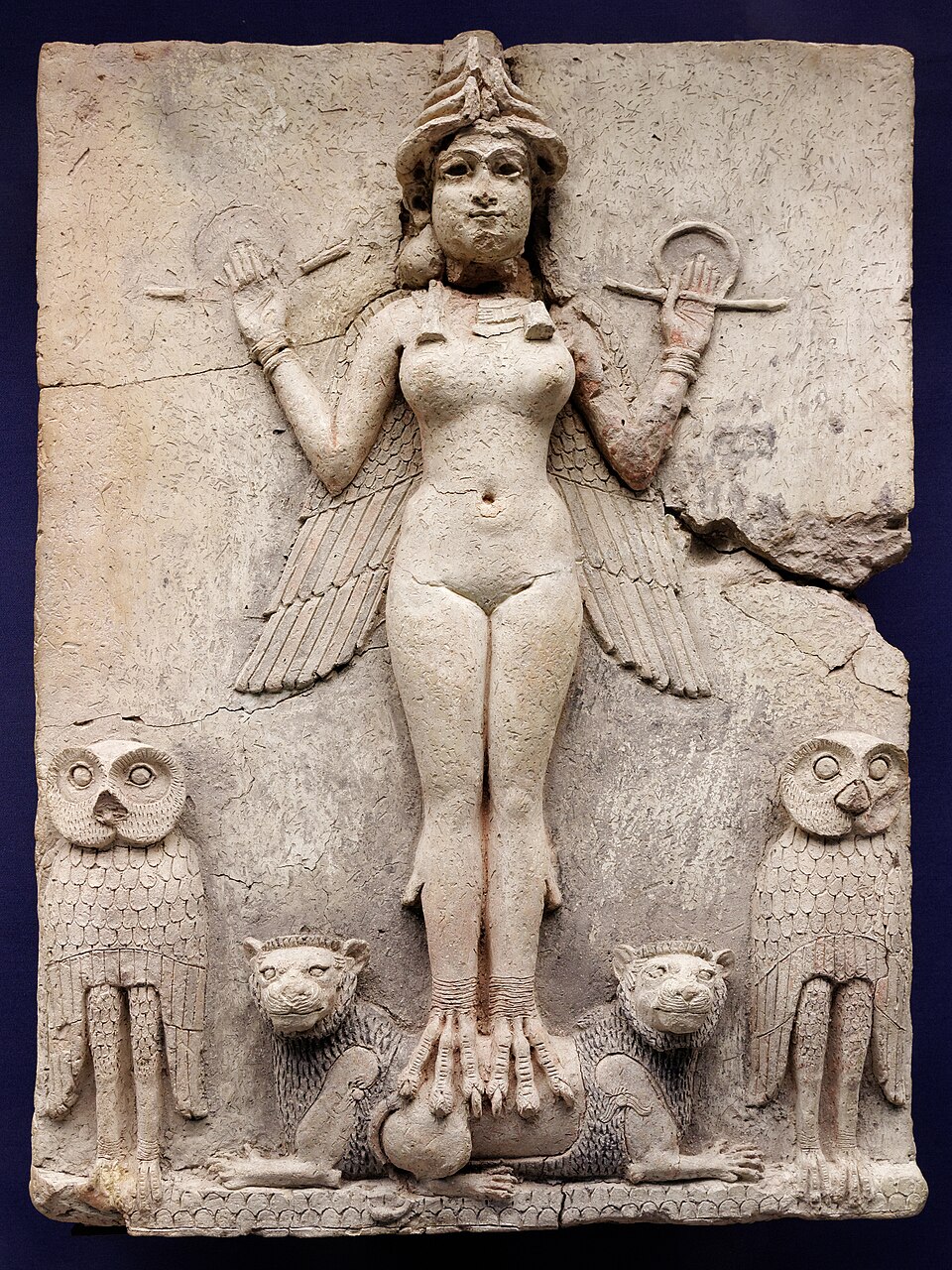 Historical depiction of Ereshkigal, Mesopotamian Queen of the Great Below deity