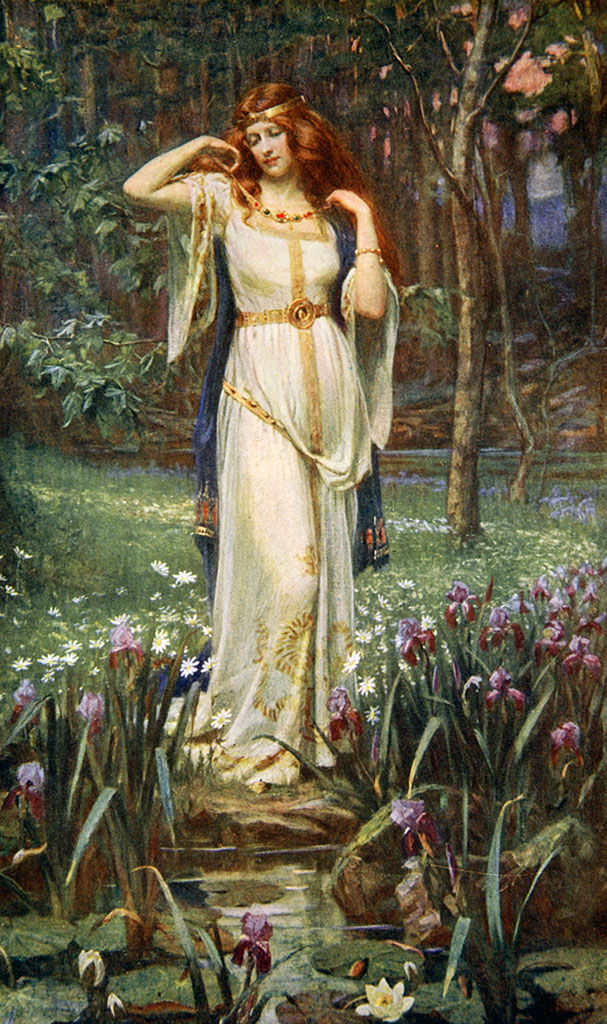 Historical depiction of Freyja, Norse Lady of the Vanir deity