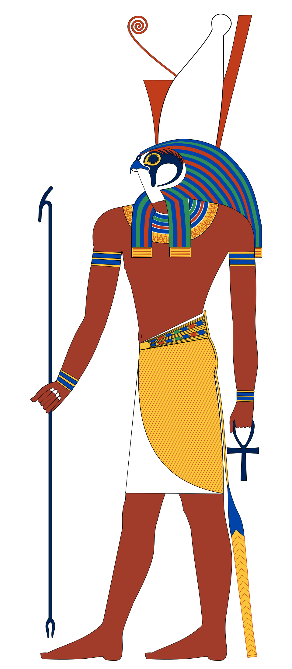 Historical depiction of Horus, Egyptian Falcon King deity