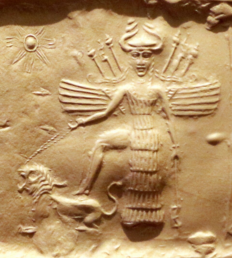 Historical depiction of Ishtar, Mesopotamian Queen of Heaven deity