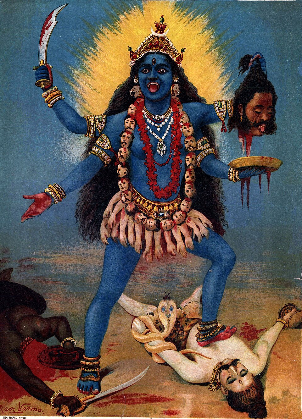 Historical depiction of Kali, Vedic The Black One deity