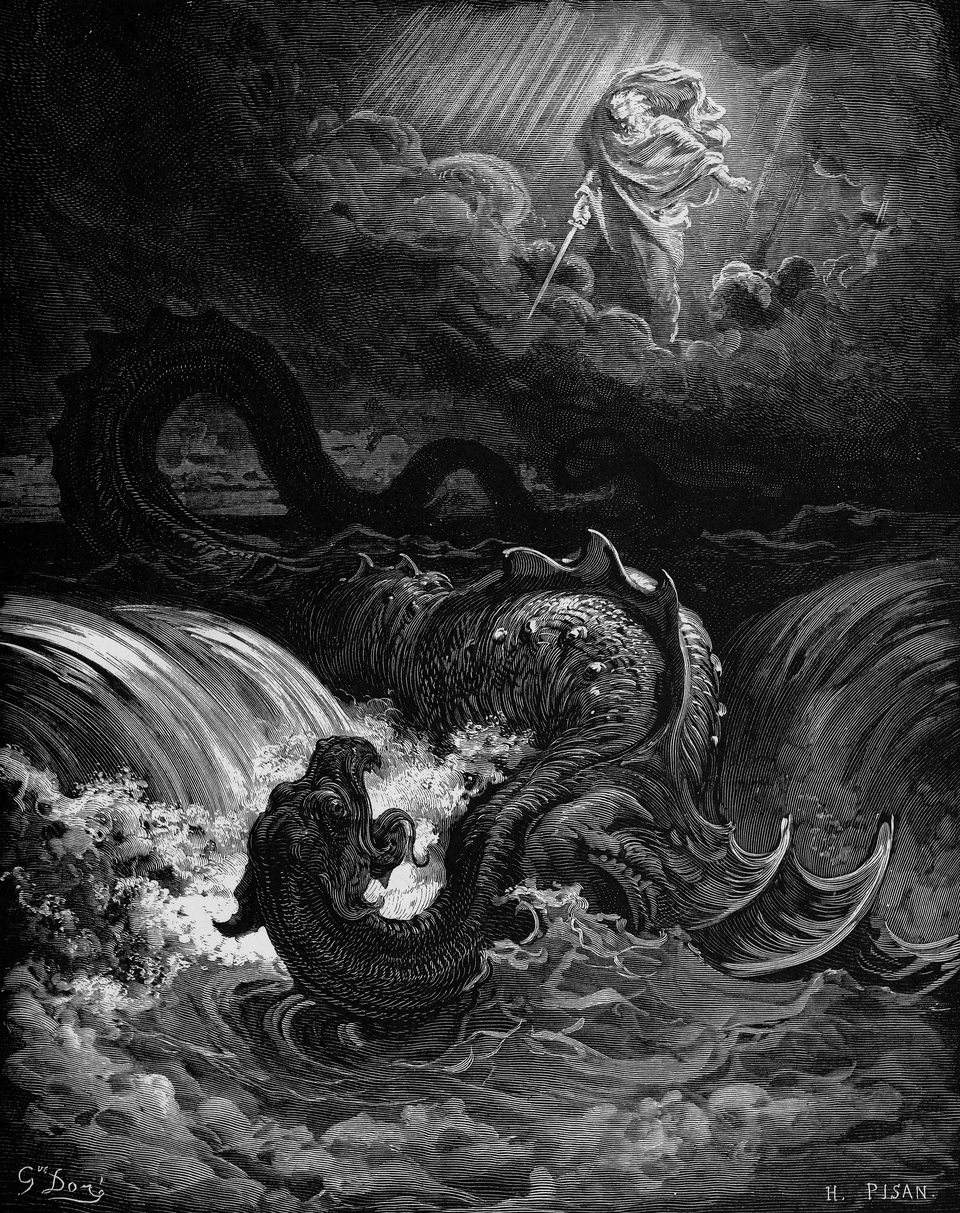 Historical depiction of Lotan, Canaanite Chaos Serpent deity
