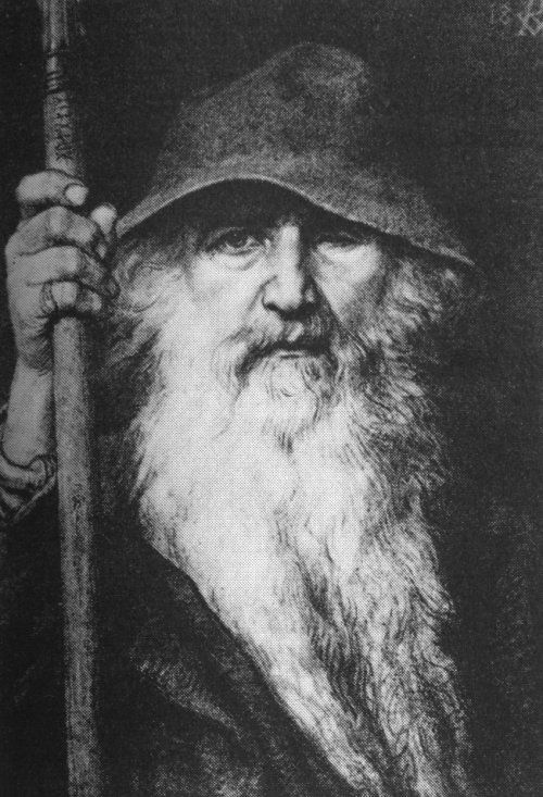 Historical depiction of Odin, Norse Allfather deity