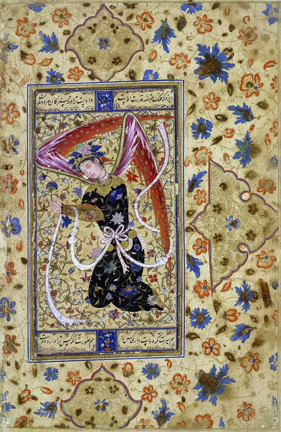 Historical depiction of Sraosha, Persian Yazata of Obedience deity
