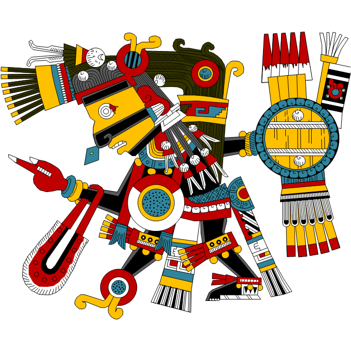 Historical depiction of Tezcatlipoca, Mesoamerican Lord of the Near and the Nigh deity