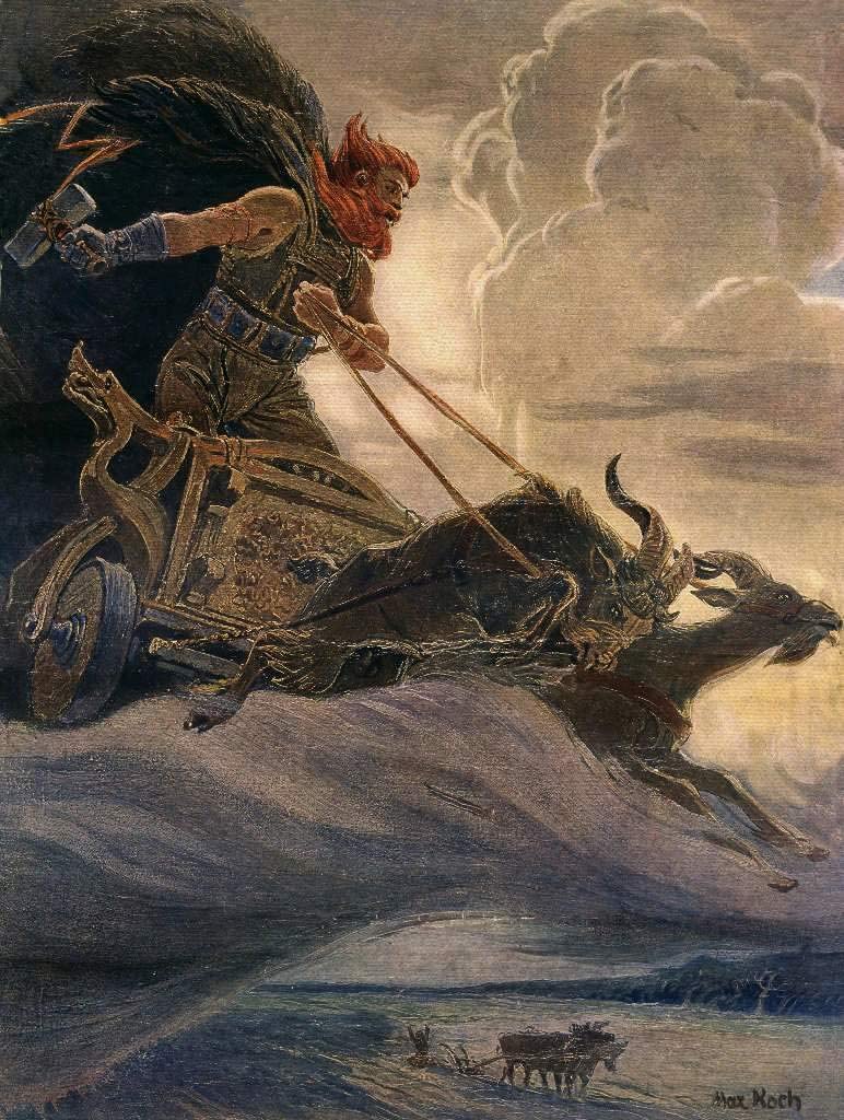 Historical depiction of Thor, Norse Thunderer deity