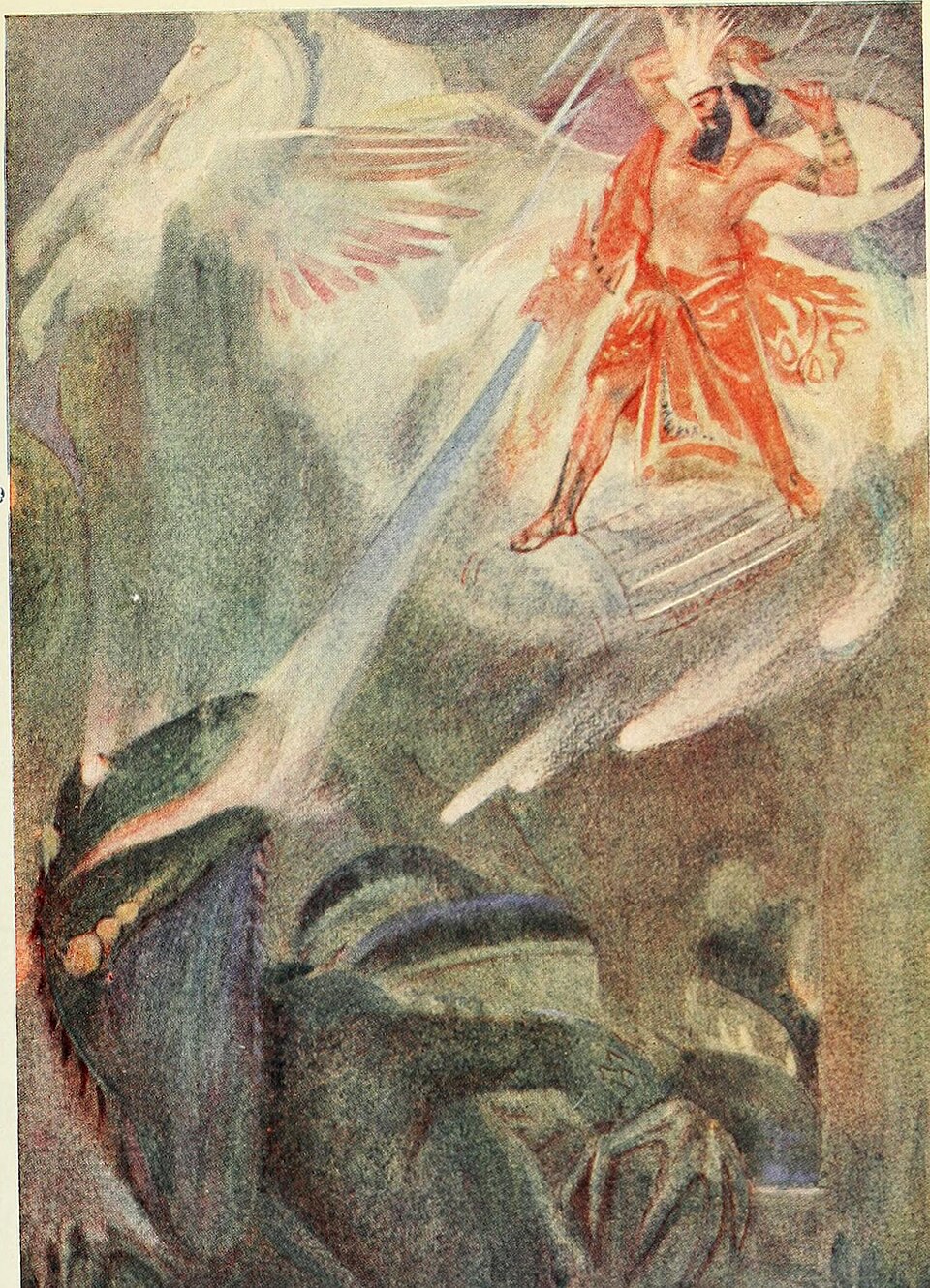 Historical depiction of Tiamat, Mesopotamian Primordial Sea deity