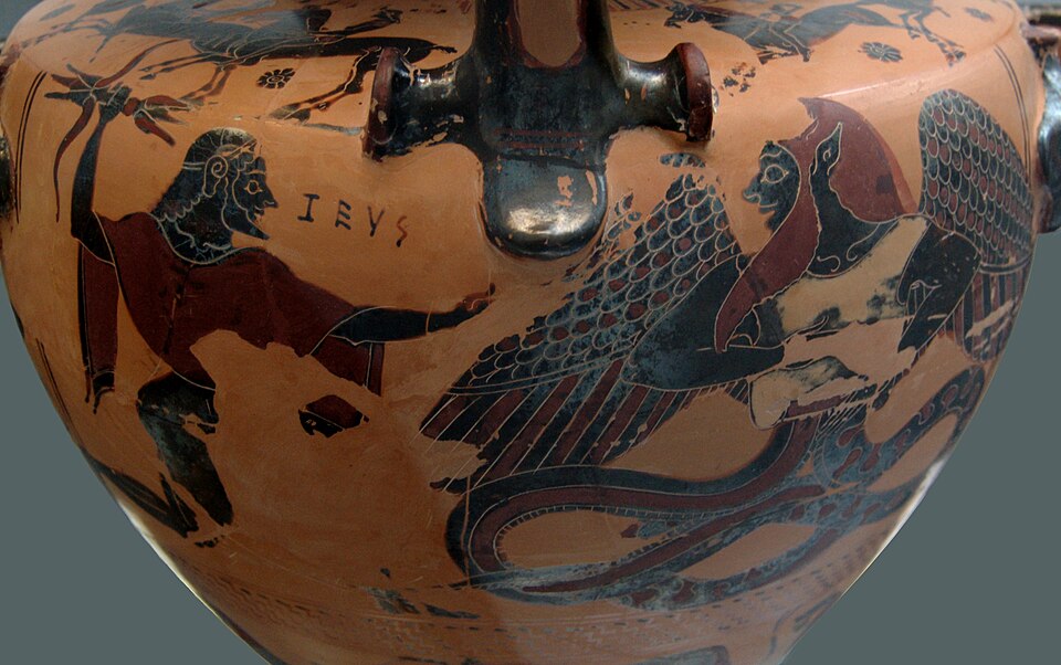 Historical depiction of Typhon, Greek Titan of Storms deity