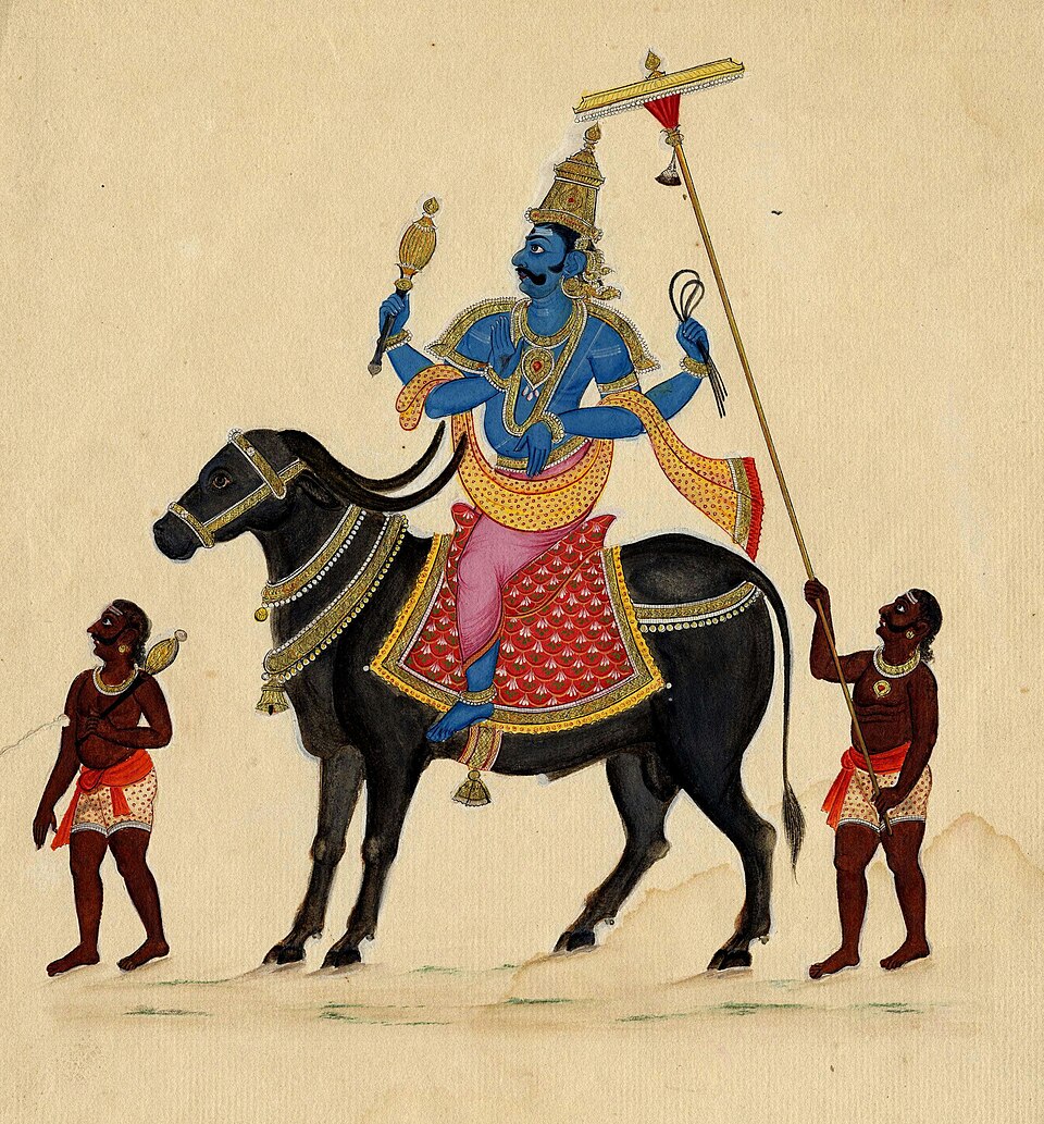 Historical depiction of Yama, Vedic Lord of Death deity